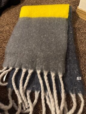 Banana Republic Cozy Slate Blue Scarf with Fringe